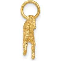 14K Yellow Gold Polished Unicorn Charm Pendant - 16.5mm Length