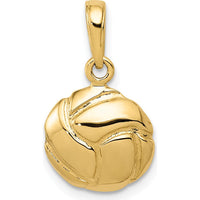 14K Yellow Gold Polished Volleyball Charm - Solid Domed Design by Oro Pregiato