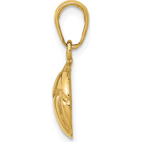 14K Yellow Gold Polished Volleyball Charm - Solid Domed Design by Oro Pregiato