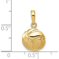 14K Yellow Gold Polished Volleyball Charm - Solid Domed Design by Oro Pregiato