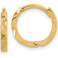 14K Yellow Gold Polished Wavy Hinged Hoop Earrings - 12.3mm Length, 13mm Width by Oro Pregiato