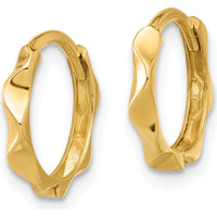 14K Yellow Gold Polished Wavy Hinged Hoop Earrings - 12.3mm Length, 13mm Width by Oro Pregiato
