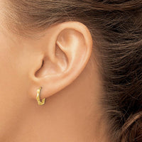 14K Yellow Gold Polished Wavy Hinged Hoop Earrings - 12.3mm Length, 13mm Width by Oro Pregiato