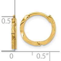 14K Yellow Gold Polished Wavy Hinged Hoop Earrings - 12.3mm Length, 13mm Width by Oro Pregiato