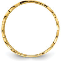 14K Yellow Gold Polished Weave Fashion Ring - 5.6mm Wide Band by Oro Pregiato