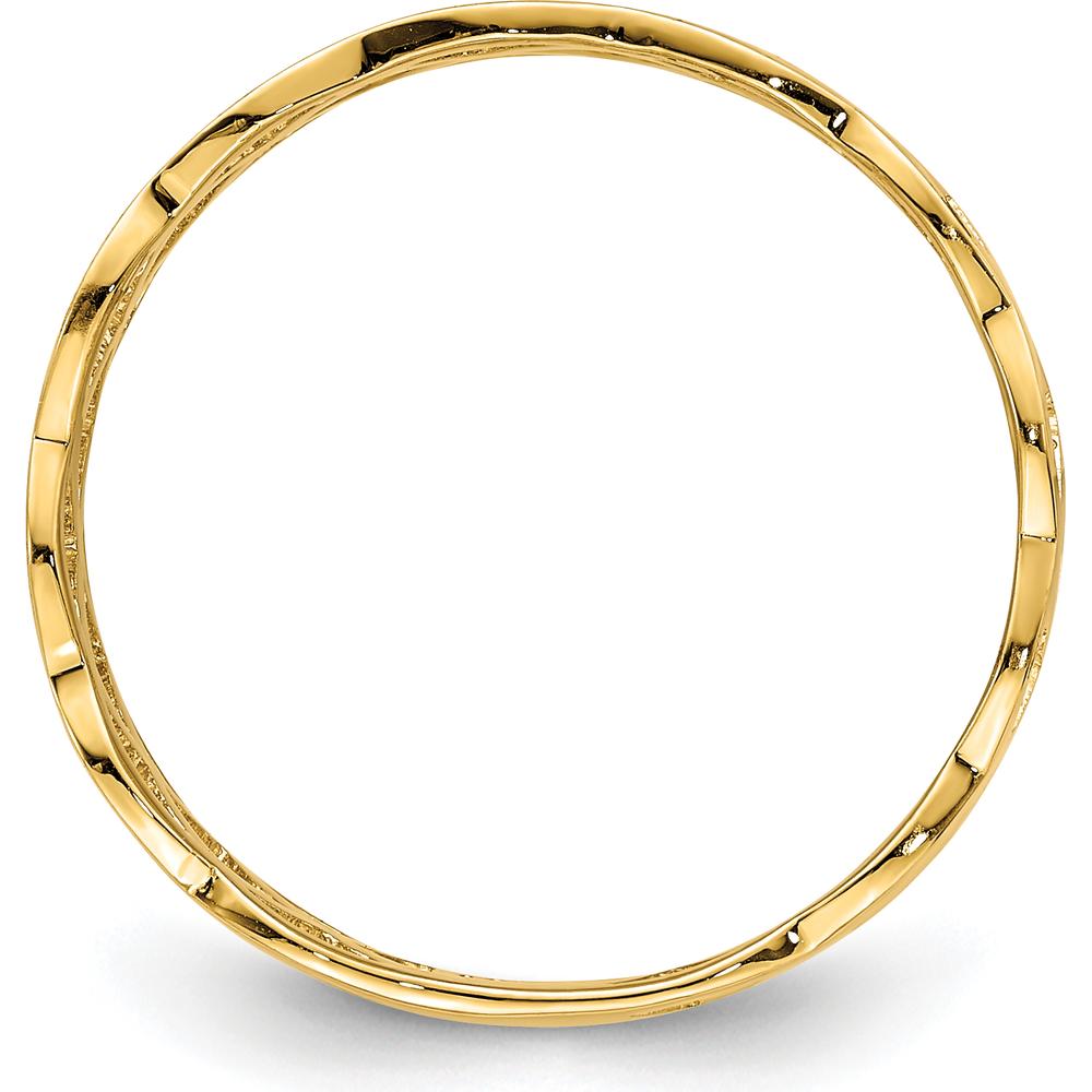 14K Yellow Gold Polished Weave Fashion Ring - 5.6mm Wide Band by Oro Pregiato