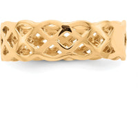 14K Yellow Gold Polished Weave Fashion Ring - 5.6mm Wide Band by Oro Pregiato