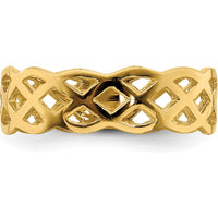 14K Yellow Gold Polished Weave Fashion Ring - 5.6mm Wide Band by Oro Pregiato