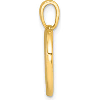 14K Yellow Gold Polished White Enamel Paw in Pink Heart Charm by Oro Pregiato