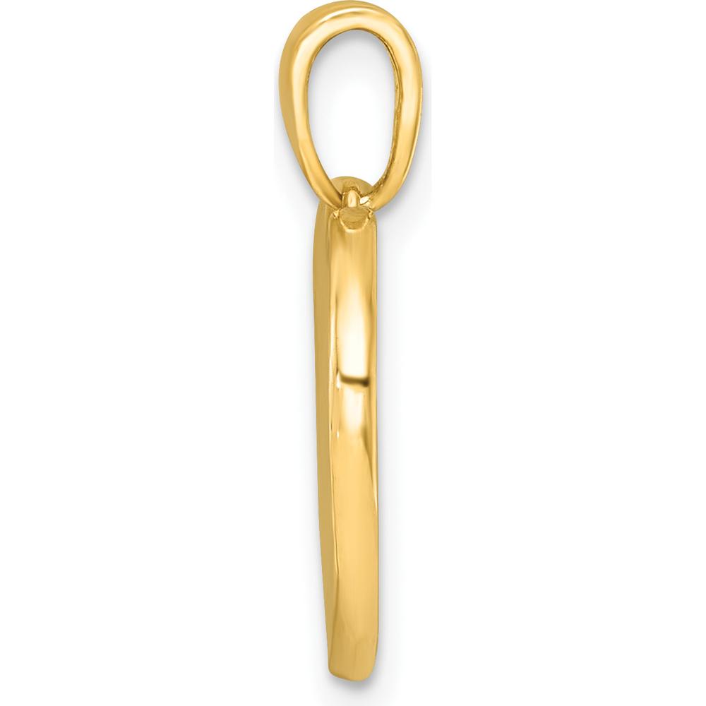 14K Yellow Gold Polished White Enamel Paw in Pink Heart Charm by Oro Pregiato