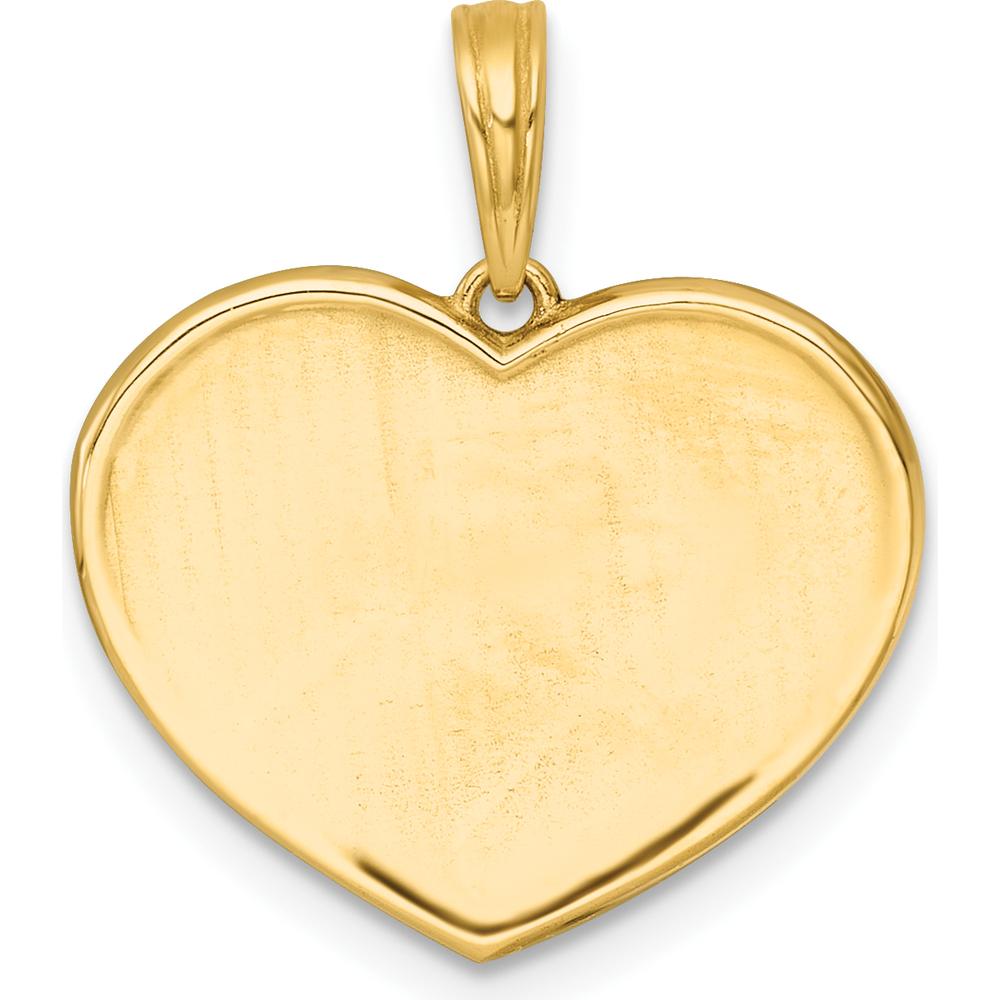 14K Yellow Gold Polished White Enamel Paw in Pink Heart Charm by Oro Pregiato