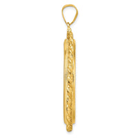 14K Yellow Gold Polished Wide Twisted Wire Screw Top Coin Bezel Pendant - 39.7mm by Numis Coin Jewelry