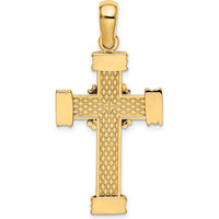 14K Yellow Gold Polished -X- Center Cross Pendant - Elegant Faith Symbol by Oro Pregiato