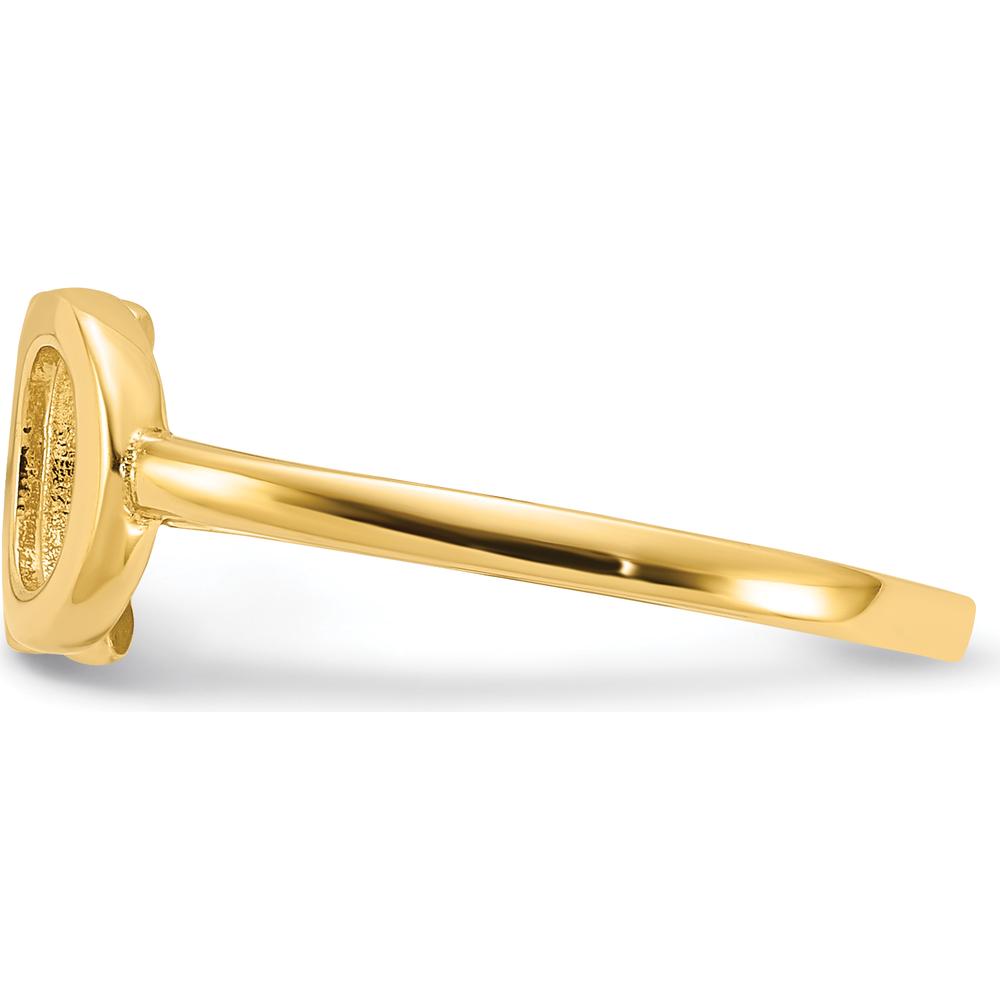 14K Yellow Gold Polished X-O Ring with Open Back Design by 0