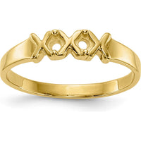 14K Yellow Gold Polished XOXO Love Ring with Tapered Band by Oro Pregiato