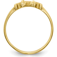14K Yellow Gold Polished XOXO Love Ring with Tapered Band by Oro Pregiato