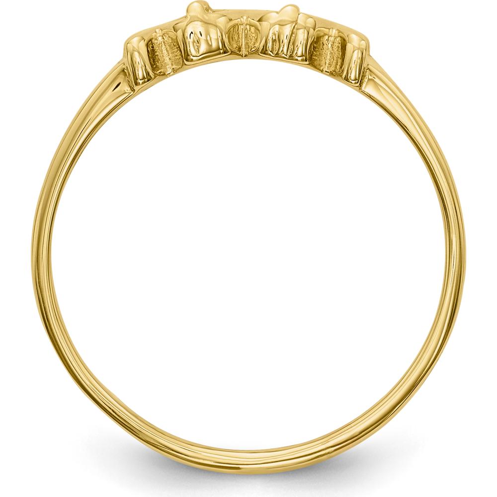 14K Yellow Gold Polished XOXO Love Ring with Tapered Band by Oro Pregiato
