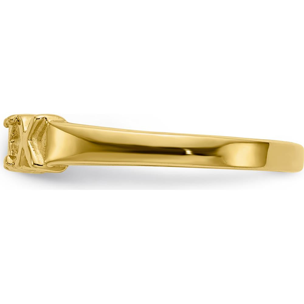 14K Yellow Gold Polished XOXO Love Ring with Tapered Band by Oro Pregiato