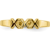 14K Yellow Gold Polished XOXO Love Ring with Tapered Band by Oro Pregiato