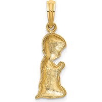 14K Yellow Gold Praying Boy Charm Pendant - 16.9mm Length by Oro Pregiato