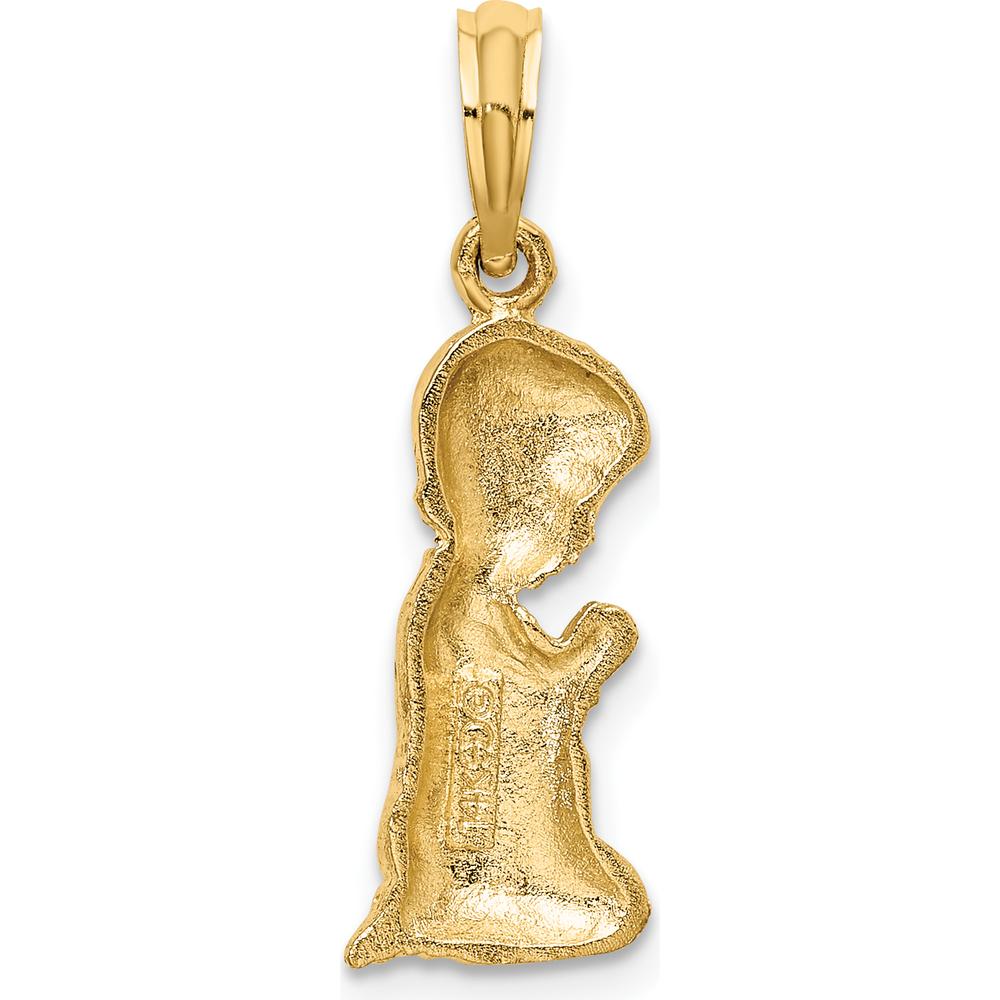 14K Yellow Gold Praying Boy Charm Pendant - 16.9mm Length by Oro Pregiato