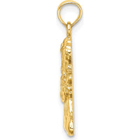14K Yellow Gold Praying Girl Charm Pendant - 21.2mm Length by Oro Pregiato