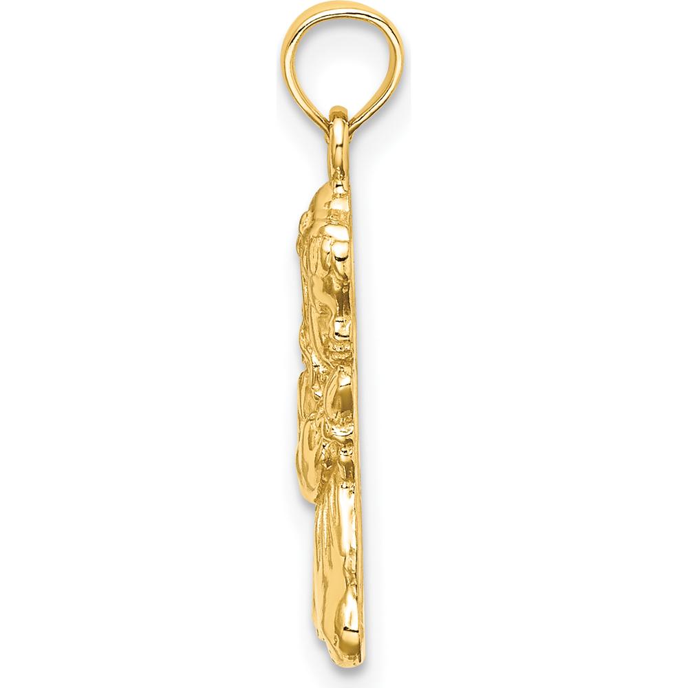 14K Yellow Gold Praying Girl Charm Pendant - 21.2mm Length by Oro Pregiato