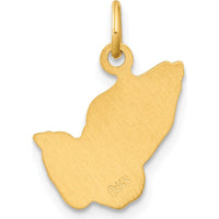 14K Yellow Gold Praying Hands Charm - Meaningful Faith Pendant