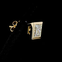 14K Yellow Gold Princess Cut Bezel Set Lab Diamond Stud Earrings - 2.56 Total Carat Weight, E-F Color VVS2 Clarity, IGI Certified - Covaloro Fine Jewelry