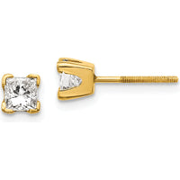 14K Yellow Gold Princess-Cut Diamond Stud Earrings - 0.33 Carat Total Diamond Weight by Monteluci Fine Jewelry