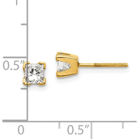 14K Yellow Gold Princess-Cut Diamond Stud Earrings - 0.33 Carat Total Diamond Weight by Monteluci Fine Jewelry