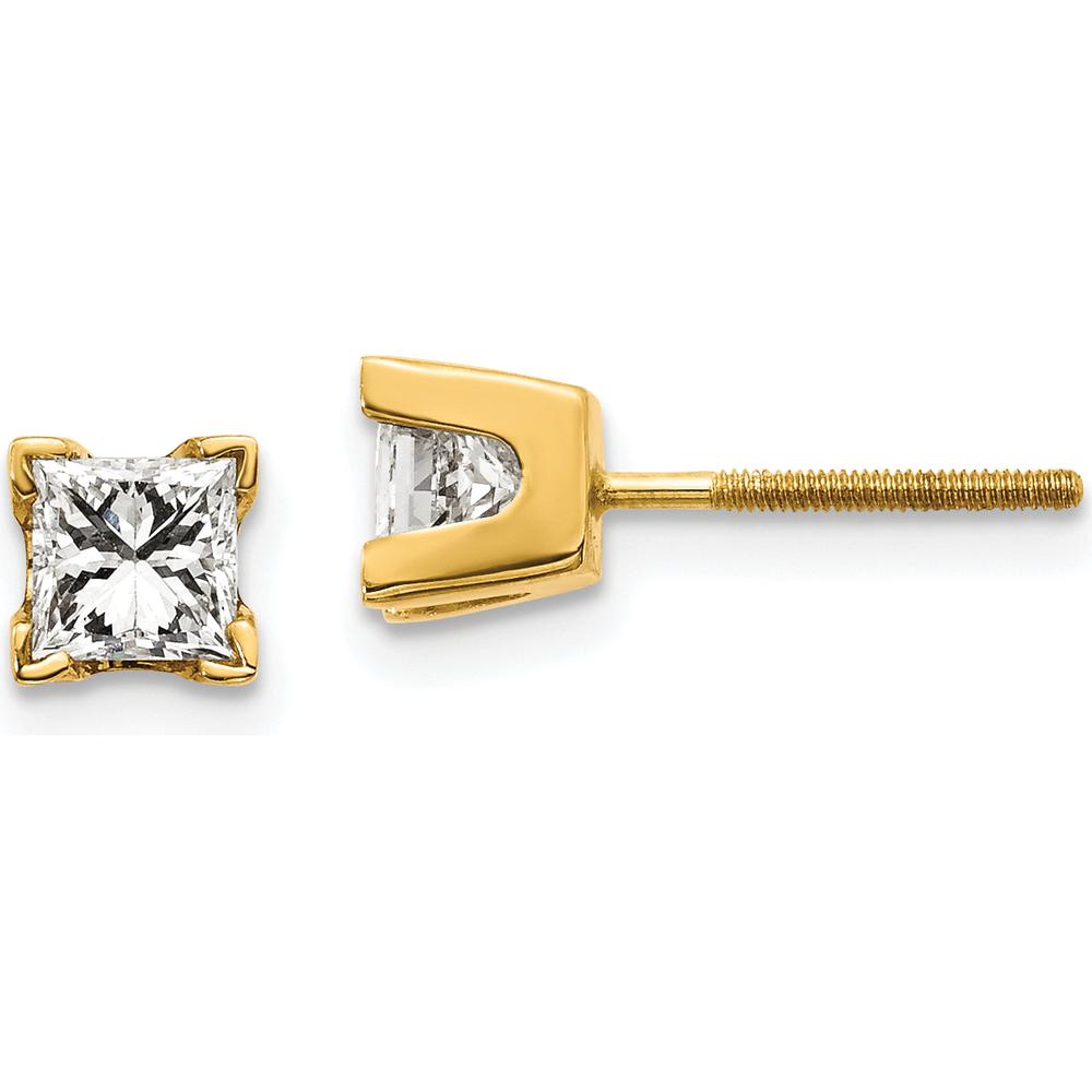 14K Yellow Gold Princess-Cut Diamond Stud Earrings - 0.40 Carat Total Weight by Monteluci Fine Jewelry