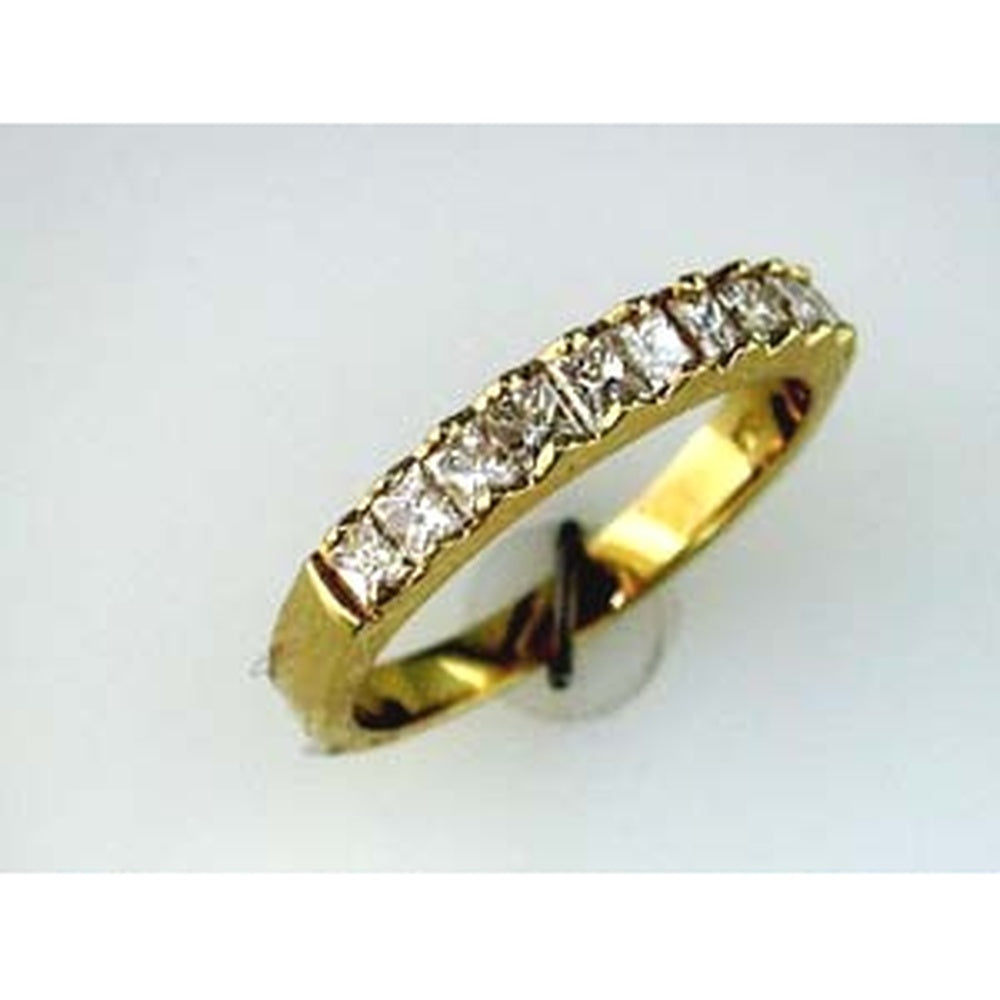 14K Yellow Gold Princess-Cut Diamond Wedding Band - 0.76 Carat Total Diamond Weight - Royal Jewelry