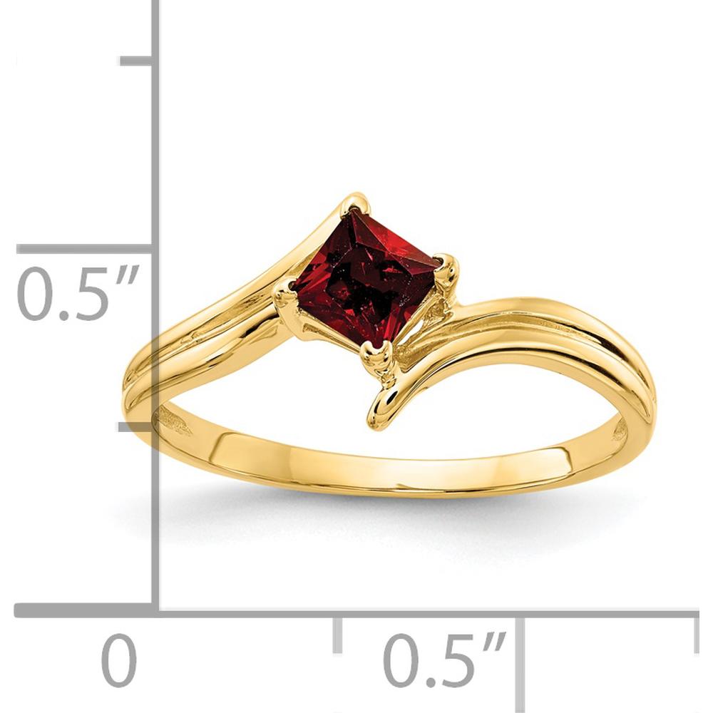 14K Yellow Gold Princess Cut Garnet Ring - 0.50 Carat Total Gem Weight by Monteluci Fine Jewelry
