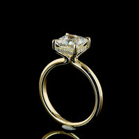 14K Yellow Gold Princess Cut Hidden Halo Ring with Lab Grown Diamond - 2.08 Carat Center Stone, E-F VVS2 Clarity, IGI Certified - Total Diamond Weight 2.18 Carats - Covaloro Fine Jewelry