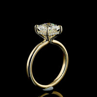14K Yellow Gold Princess Cut Hidden Halo Ring with Lab Grown Diamond - 2.08 Carat Center Stone, E-F VVS2 Clarity, IGI Certified - Total Diamond Weight 2.18 Carats - Covaloro Fine Jewelry