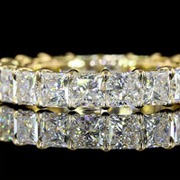 14K Yellow Gold Princess Cut Lab Diamond Eternity Band - 4.20 Carats Total Diamond Weight (E-F Color, VS Clarity) - Covaloro Fine Jewelry