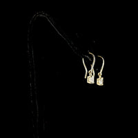 14K Yellow Gold Princess Cut Lab Diamond Hanging Earrings - 1.03 Carat Total Weight, E-F Color VS1 Clarity - Covaloro Fine Jewelry