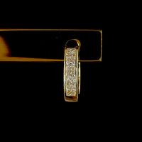 14K Yellow Gold Princess-Cut Lab Diamond Huggie Earrings - Channel Set, 0.55 Carat Total Diamond Weight, E-F VS1 - Covaloro Fine Jewelry