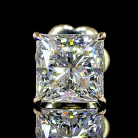 14K Yellow Gold Princess Cut Lab Diamond Stud Earrings - 3.03 Carat Total Weight (E-F VVS2) - Covaloro Fine Jewelry