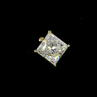 14K Yellow Gold Princess Cut Lab Diamond Stud Earrings - 4.15 Carat Total Weight, E-F Color, VS1 Clarity - Covaloro Fine Jewelry