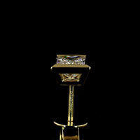 14K Yellow Gold Princess Cut Lab Diamond Stud Earrings with Bezel Setting - 1.41 Carats Total Diamond Weight - Covaloro Fine Jewelry