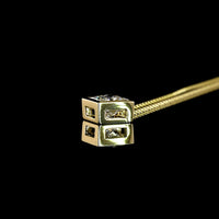 14K Yellow Gold Princess Cut Solitaire Pendant with Bezel Set Lab Diamond - 1.52 Carat Total Weight - Covaloro Fine Jewelry