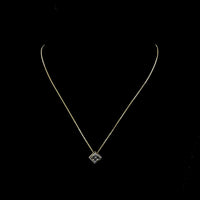 14K Yellow Gold Princess Cut Solitaire Pendant with Bezel Set Lab Diamond - 1.52 Carat Total Weight - Covaloro Fine Jewelry