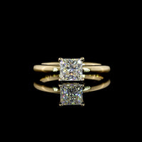 14K Yellow Gold Princess Cut Solitaire Ring with 1.02 Carat Lab Grown Diamond - IGI Certified E VVS1 - Covaloro Fine Jewelry