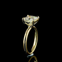 14K Yellow Gold Princess Cut Solitaire Ring with 3.14 Carat Lab-Grown Diamond - E Color VVS2 Clarity IGI Certified - Covaloro Fine Jewelry