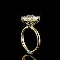 14K Yellow Gold Princess Cut Solitaire Ring with 5.19 Carat Lab Grown E-F VVS2 Diamond - IGI Certified - Covaloro Fine Jewelry