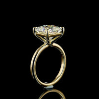14K Yellow Gold Princess Cut Solitaire Ring with 5.19 Carat Lab Grown E-F VVS2 Diamond - IGI Certified - Covaloro Fine Jewelry