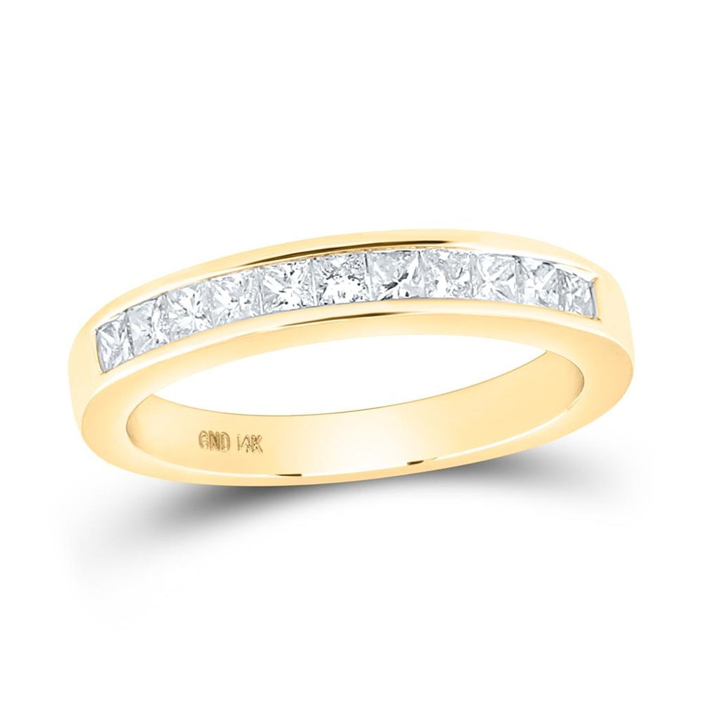 14K Yellow Gold Princess Diamond Bridal Ring - 1/2 Carat Total Diamond Weight