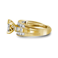 14K Yellow Gold Princess Diamond Bridal Ring - 1/2 Carat Total Diamond Weight